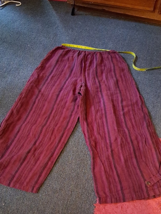 Kleen Pants - Kleen Wide Leg Striped Burgundy Pants